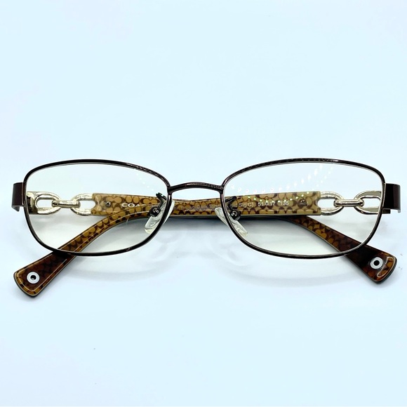 Coach HC 5054 Faina Satin Brown Dark Tortise Gold Glasses Frames - Picture 1 of 6